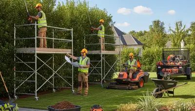 Aurora, CO tree service crew providing landscaping and tree care for residential properties
