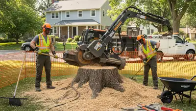 Aurora, CO stump removal service clearing a yard for safe, thorough tree care