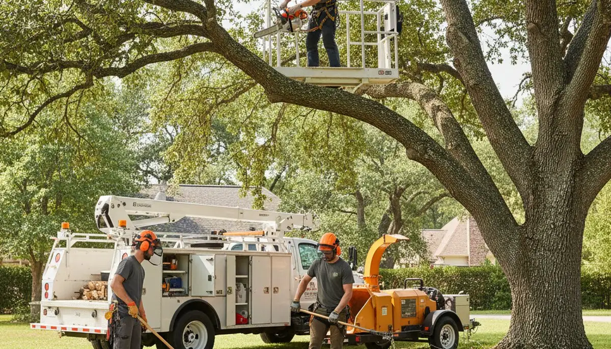 Aurora, CO arborist pruning tree branches for safer, healthier trees on a residential property