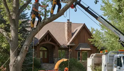 Tree service crew in Aurora, CO providing professional tree removal and trimming for local properties