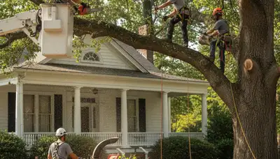 Tree service crew providing tree removal in Aurora, CO