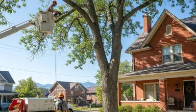 Tree service crew in Aurora, CO providing professional tree removal and trimming