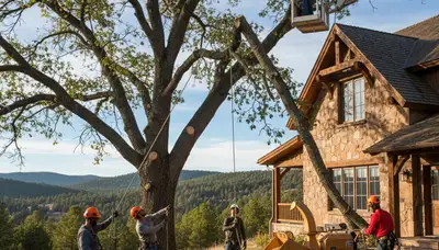 Tree service crew in Aurora, CO providing professional tree removal and trimming for homeowners