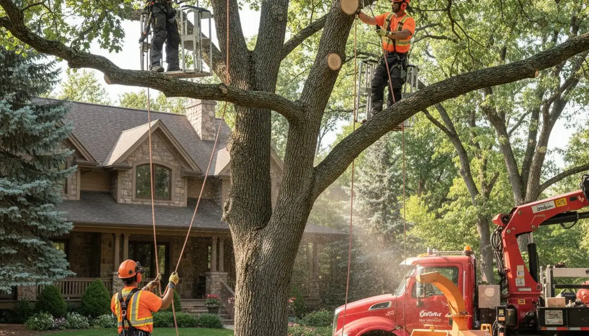 Tree service crew in Aurora, CO providing professional tree removal and trimming for homeowners