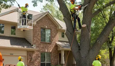 Tree service crew providing professional tree removal in Aurora, CO