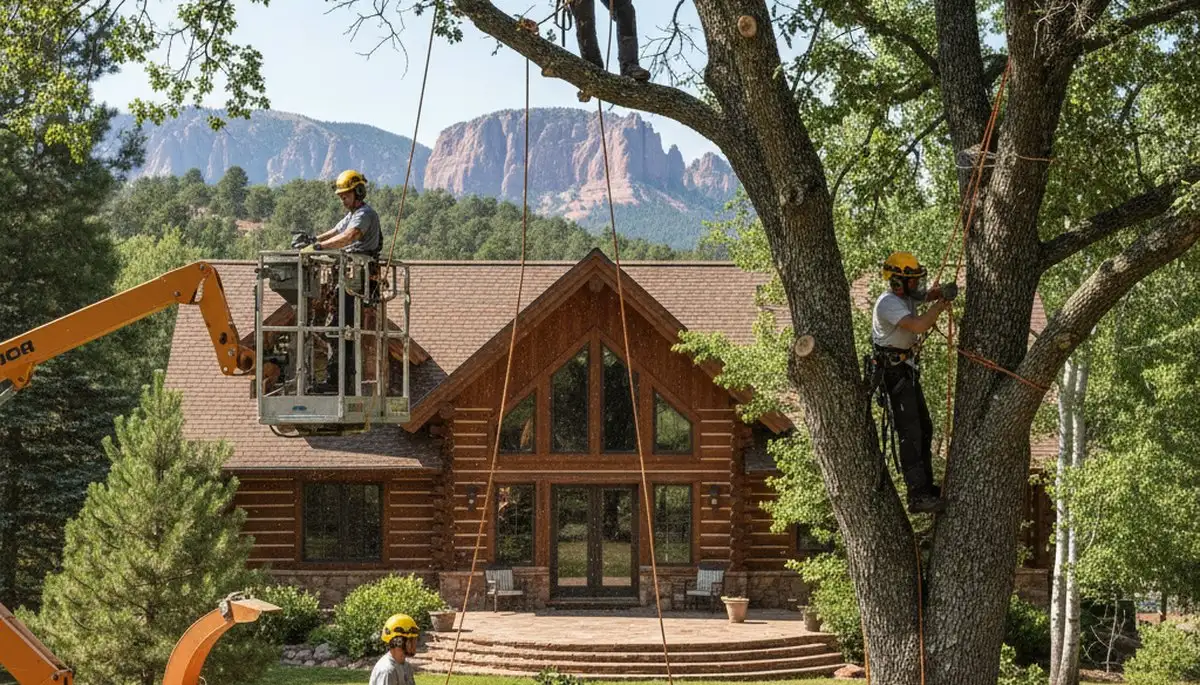 Tree service crew in Aurora, CO providing professional tree removal and trimming services